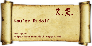 Kaufer Rudolf névjegykártya